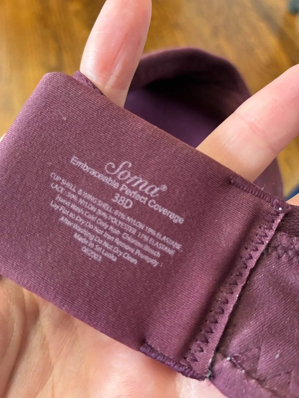 Soma embraceable perfect coverage bra size 38D
